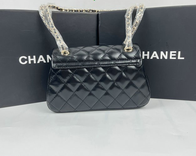 CHANEL Lambskin First Flap Black Quilted Leather Bag
