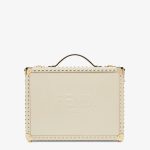 Fendi Suitcase White Leather Travel Bag