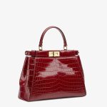 Fendi Dark Red Crocodile Leather Bag - Image 2