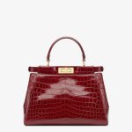Fendi Dark Red Crocodile Leather Bag - Image 3