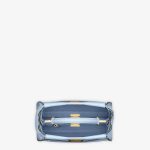 Fendi Peekaboo Embroidery Light Blue Mini Leather Bag - Image 4