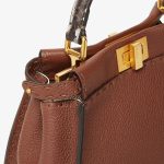Fendi Peekaboo Selleria Brown Mini Leather Bag - Image 5