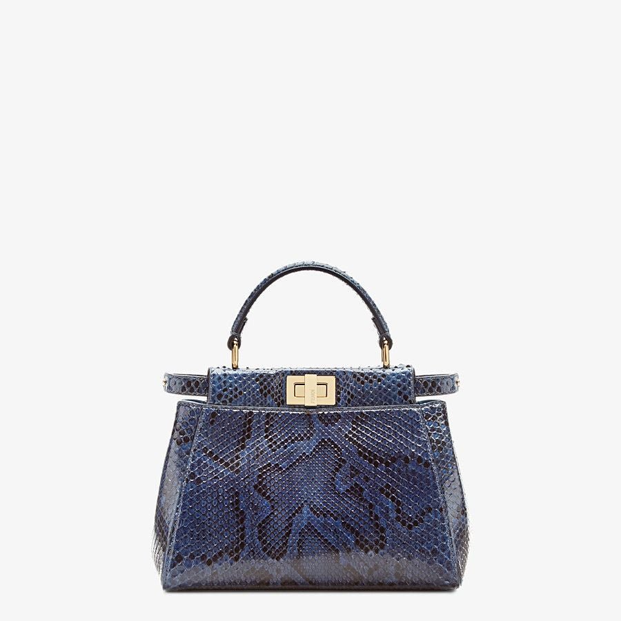 8BN244U8MF0E5G_01_large-grey.jpg Fendi Peekaboo Blue Python Mini Leather Bag - Image 1
