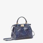 Fendi Peekaboo Blue Python Mini Leather Bag - Image 2