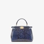 Fendi Peekaboo Blue Python Mini Leather Bag - Image 3
