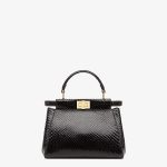 Fendi Peekaboo Black Python Mini Leather Bag