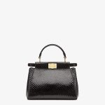 Fendi Peekaboo Black Python Mini Leather Bag - Image 3