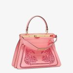 Fendi Peekaboo Pink Embroidered Leather Bag