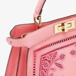 Fendi Peekaboo Pink Embroidered Leather Bag