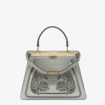 Fendi Peekaboo Pink Embroidered Leather Bag