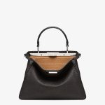 Fendi Selleria Black Cuoio Romano Medium Bag