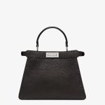Fendi Selleria Black Cuoio Romano Medium Bag - Image 5