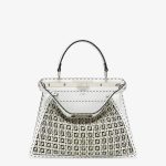 Fendi Peekaboo Braided Black White Leather Bag