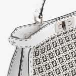 Fendi Peekaboo Braided Black White Leather Bag - Image 6