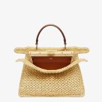 Fendi Peekaboo Straw Woven Medium Bag - Image 2