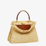 Fendi Peekaboo Straw Woven Medium Bag - Image 4