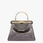 Fendi Peekaboo Gray Crocodile Leather Bag