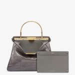 Fendi Peekaboo Gray Crocodile Leather Bag