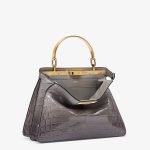 Fendi Peekaboo Gray Crocodile Leather Bag