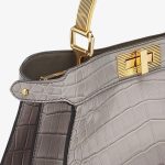 Fendi Peekaboo Gray Crocodile Leather Bag - Image 7