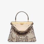 Fendi Peekaboo Python Medium Natural Leather Bag