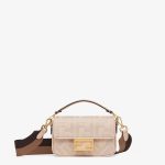 Fendi Baguette Pink Canvas Mini Embroidered Bag