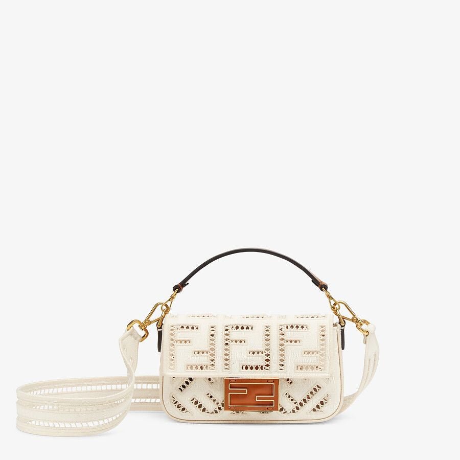 8BS017AF2VF1DSV_01_large-grey.jpg Fendi Baguette Canvas Mini Embroidered Bag - Image 1