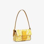 Fendi Baguette Vertigo Yellow Mini Canvas Bag - Image 2