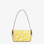 Fendi Baguette Vertigo Yellow Mini Canvas Bag - Image 3