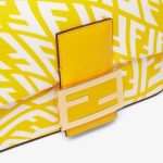 Fendi Baguette Vertigo Yellow Mini Canvas Bag - Image 4