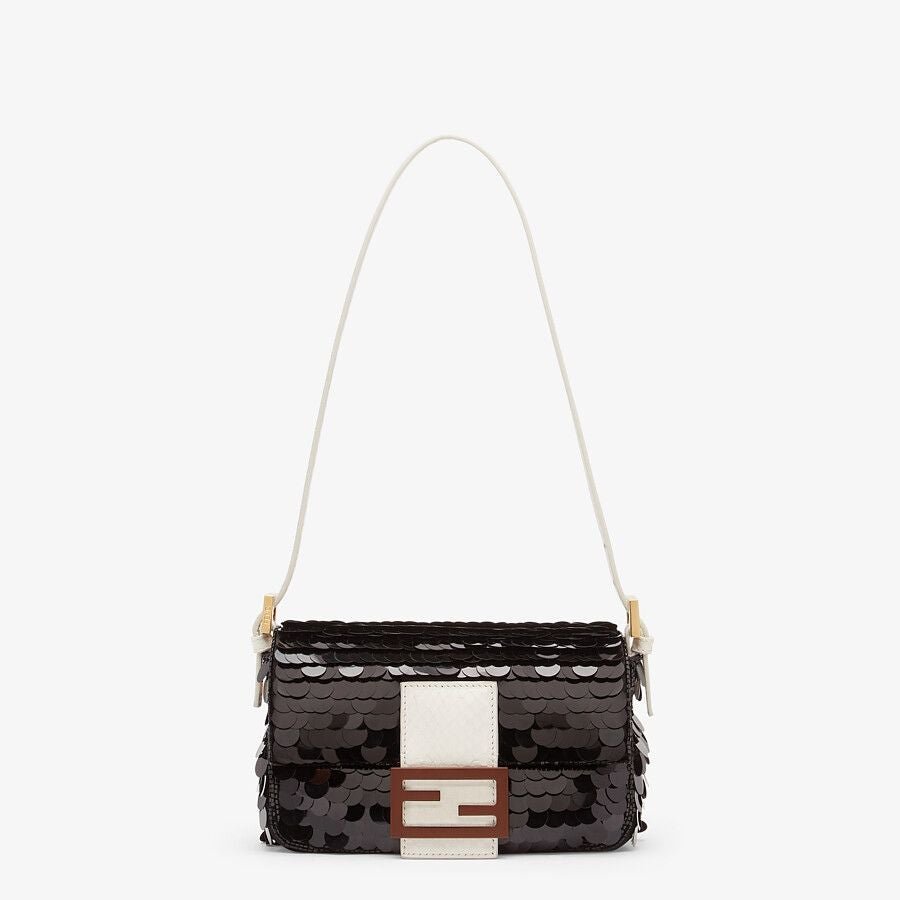 8BS049AGKCF1CHO_01_large-grey.jpg Fendi Baguette Black Sequin Mini Bag - Image 1
