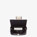 Fendi Baguette Black Sequin Mini Bag - Image 4