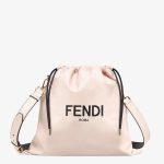Fendi Pouch Pink Nappa Drawstring Leather Bag