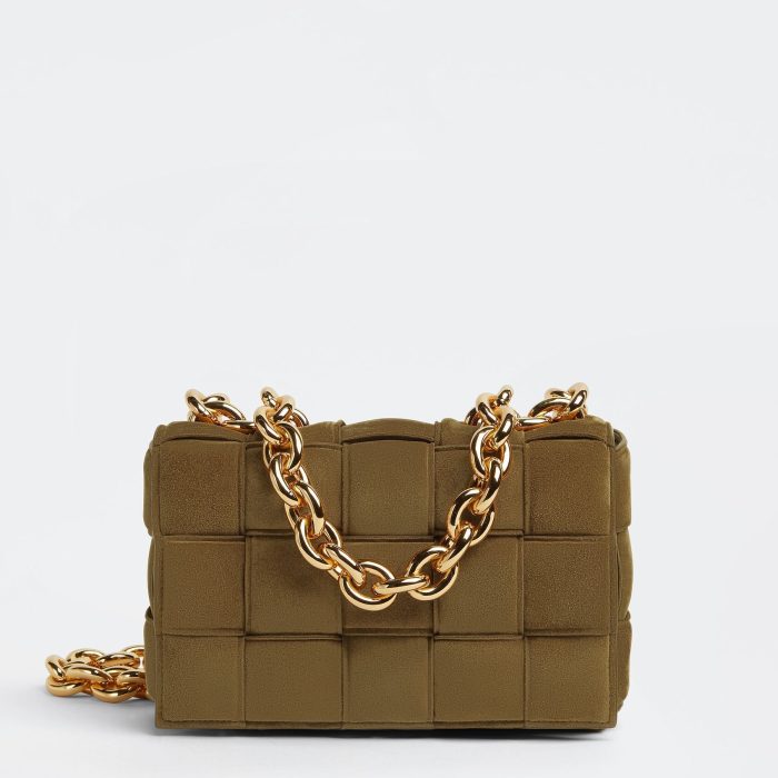 Bottega Veneta Women’s Chain Cassette Acorn Suede Bag