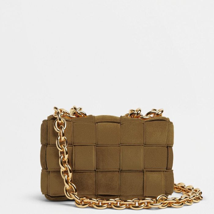 Bottega Veneta Women’s Chain Cassette Acorn Suede Bag