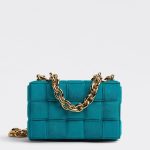 Bottega Veneta Chain Cassette Blaster Blue Suede Bag
