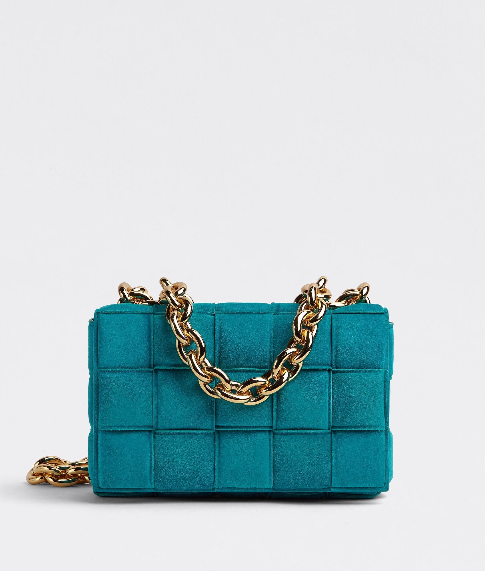 Bottega Veneta Chain Cassette Blaster Blue Suede Bag Bottega Veneta Chain Cassette Blaster Blue Suede Bag