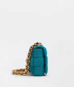 Bottega Veneta Chain Cassette Blaster Blue Suede Bag