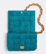 Bottega Veneta Chain Cassette Blaster Blue Suede Bag