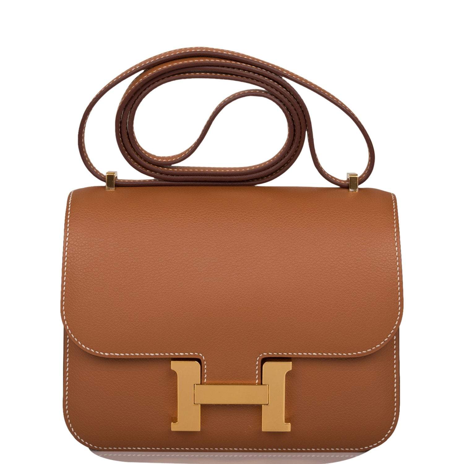 H-C-050621-3-1.jpg Hermes Gold Evercolor Mini Constance 18cm Gold Hardware - Image 1