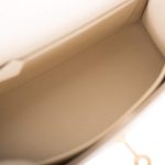 Hermes Kelly 25cm Bi-Color Craie and Etoupe Epsom Sellier  Brushed Gold Hardware - Image 8