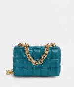 Bottega Veneta Chain Cassette Blaster Blue Suede Bag - Image 6
