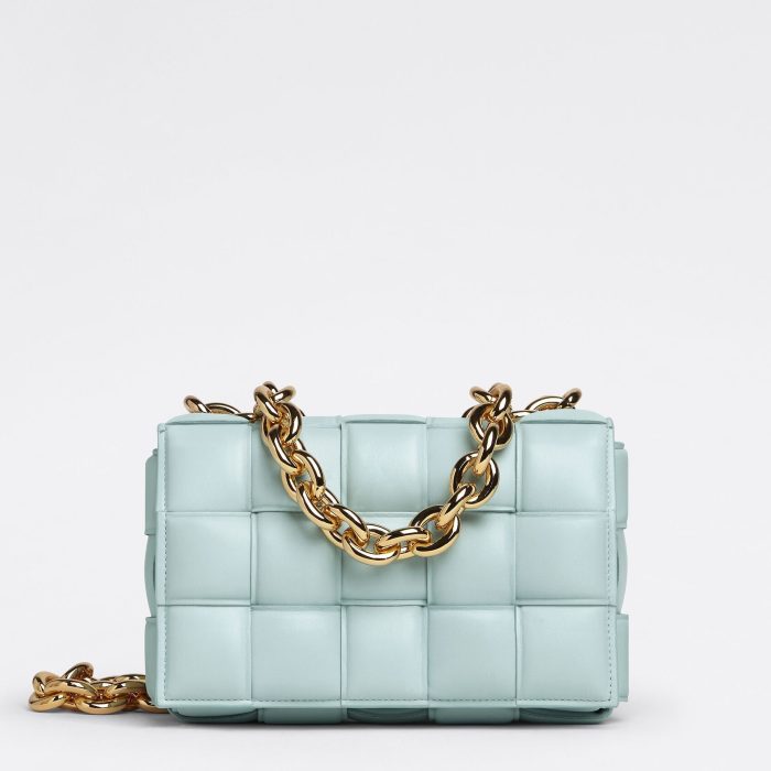 Bottega Veneta Women’s Chain Cassette Bag in Teal Washed
