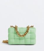 Bottega Veneta Women’s Chain Cassette Wasabi Suede Bag