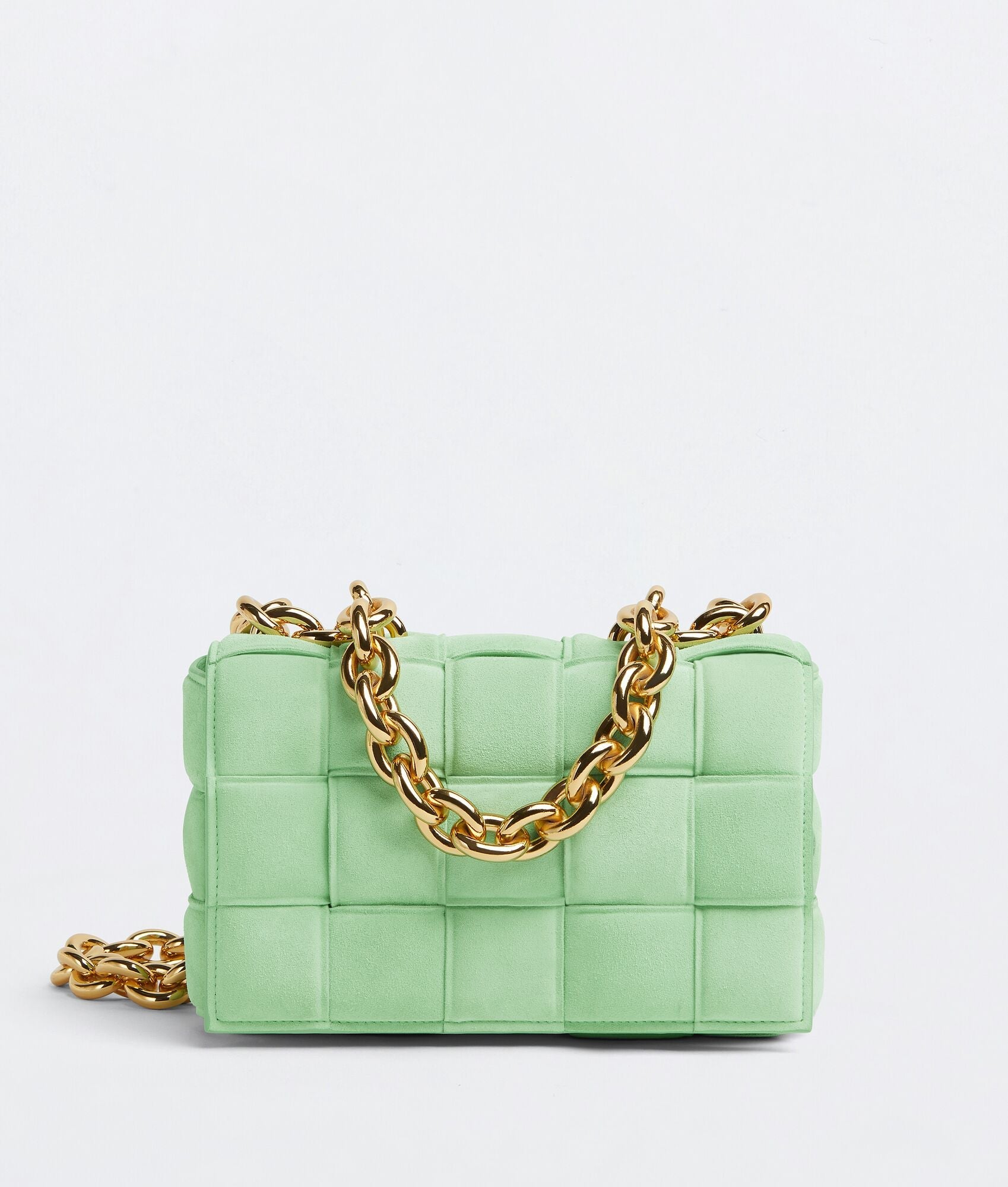 Bottega Veneta Women’s Chain Cassette Wasabi Suede Bag Bottega Veneta Women’s Chain Cassette Wasabi Suede Bag