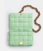 Bottega Veneta Women’s Chain Cassette Wasabi Suede Bag